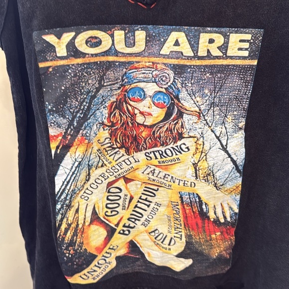 Jaded Gypsy Black Graphic Tee with Colorful Print - Picture 4 of 5